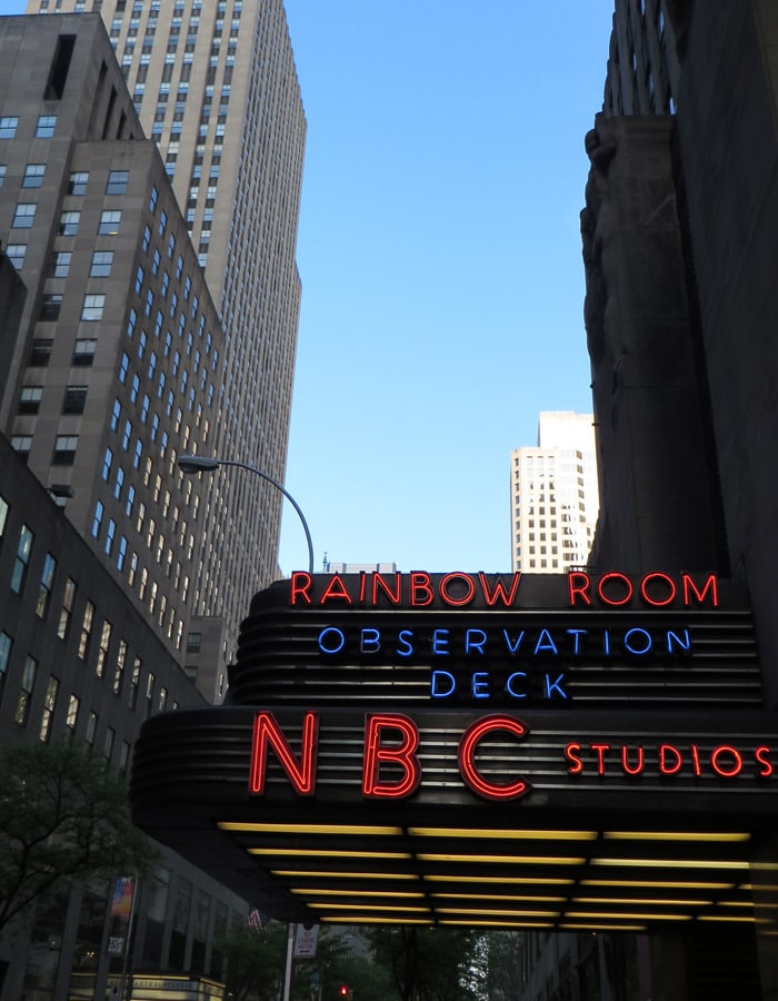 Estudios de la NBC contrastes de Nueva York