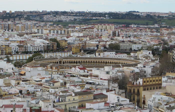 Vista de la Real Maestranza desde la Giralda monumentos de Sevilla
