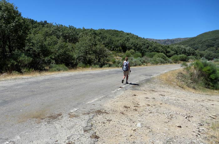 Enlace del camino con la carretera que va a San Martín de Castañeda