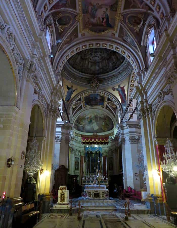 Interior de la Catedral de Victoria que ver en Gozo