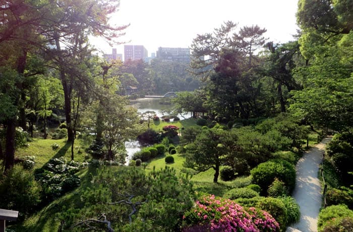 Panorámica del Jardín Shukkeien que ver en Hiroshima
