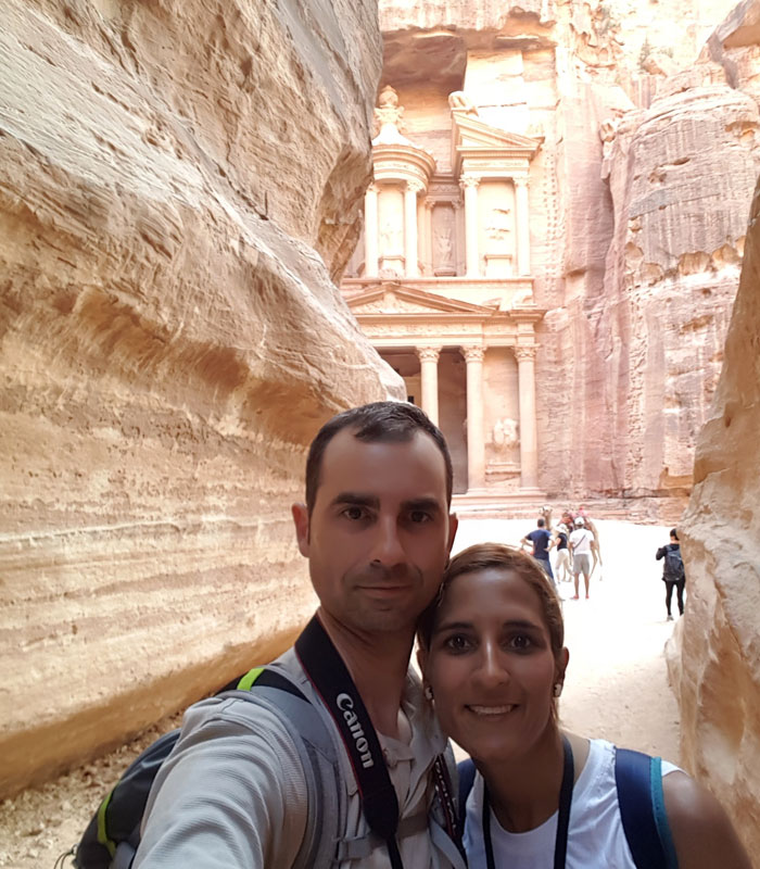 Selfie en el Siq que ver en Petra