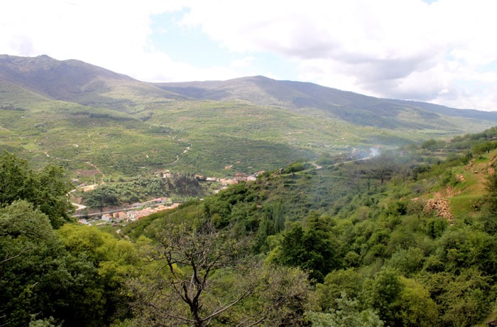 Vista del valle del Jerte desde la ruta